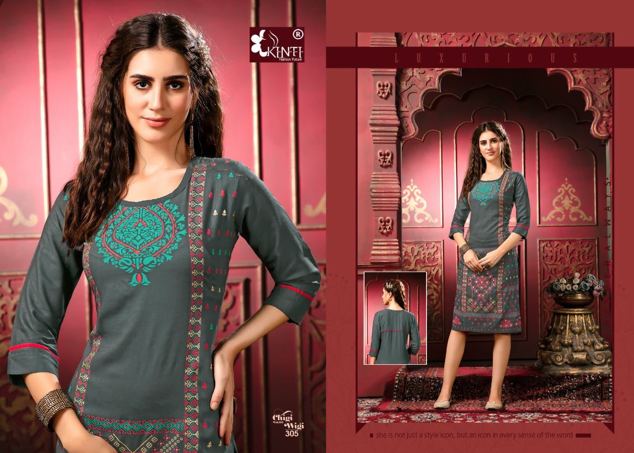 Kinti Chigi Wigi 3 Fancy Casual Wear Rayon Designer Printed Kurti Collection